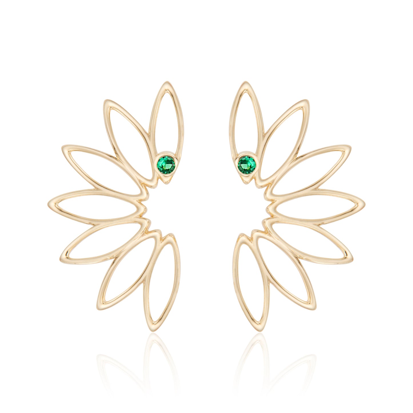 Magna Laurel Earrings with Emeralds