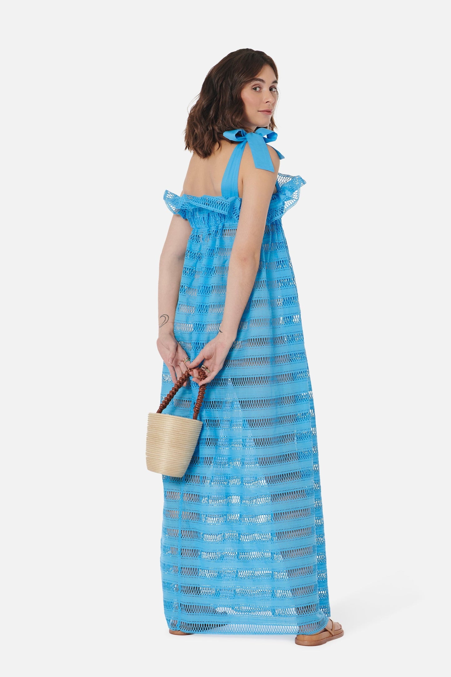 Women's Jaime Dress in True Blue Lattice Lace