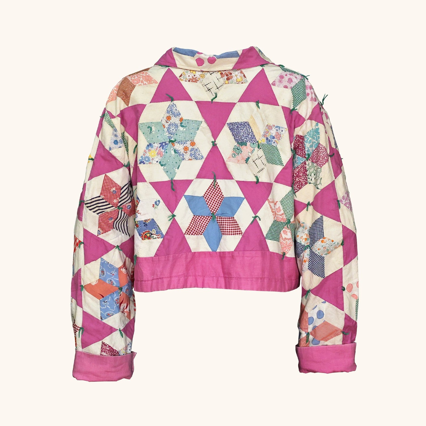 Lavender Stars Quilted Cropped Jacket (M)