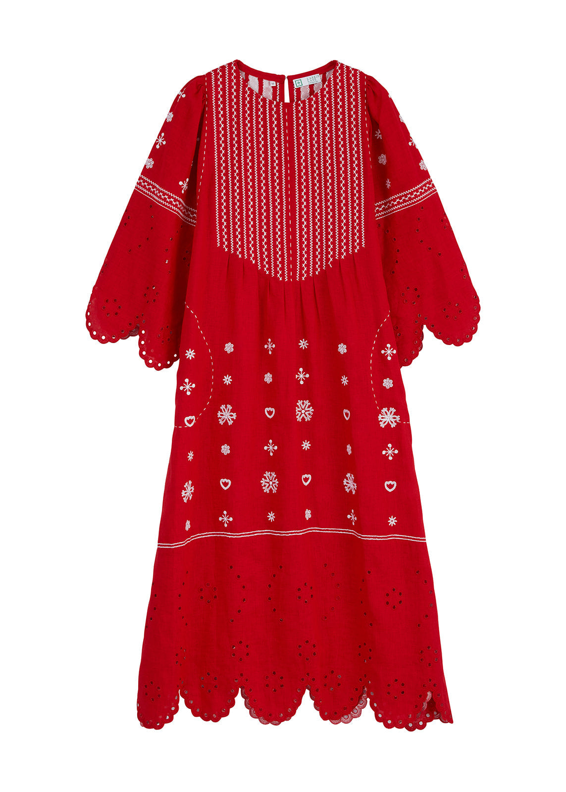 Maryna Embroidered Ukrainian Dress - Red, White