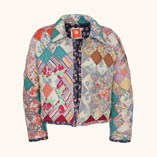 Diamond Patch Quilted Cropped Jacket (S)