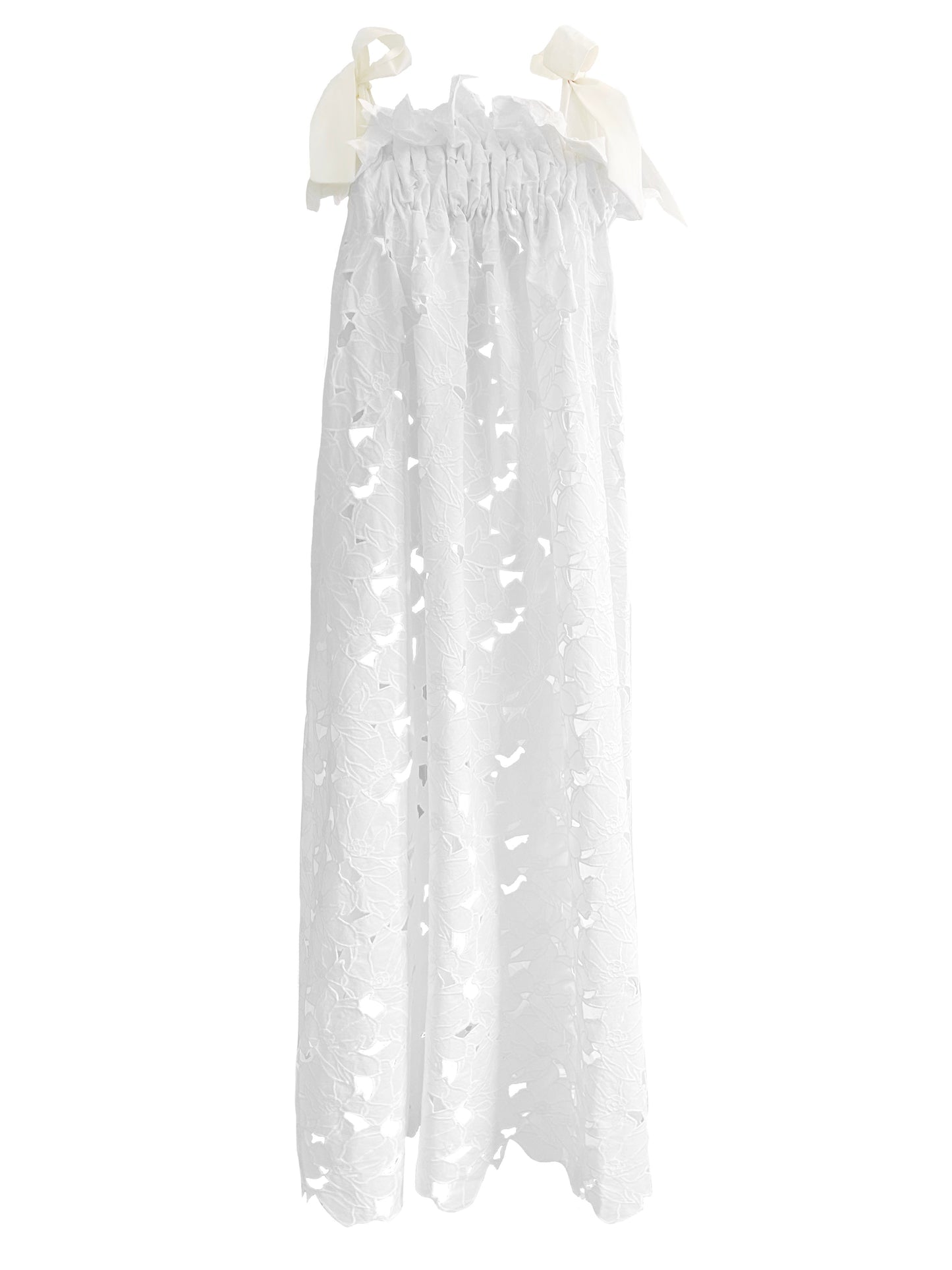 Jaime Dress in White Cotton Lace